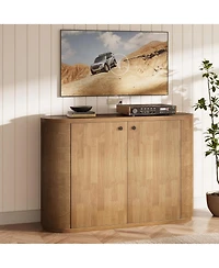 Tribesigns 47" Tv Stand for Tvs up to 55 Inches, Farmhouse Entertainment Center with Storage Cabinet, Wooden TV Media Console for Living Room, Bedroom