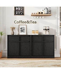 homfan Sideboard Buffet Cabinet with 2 Drawers 31.5" Large Coffee Cabinet with Storage, Modern Buffet Table for Kitchen, Dining Room or Living Room