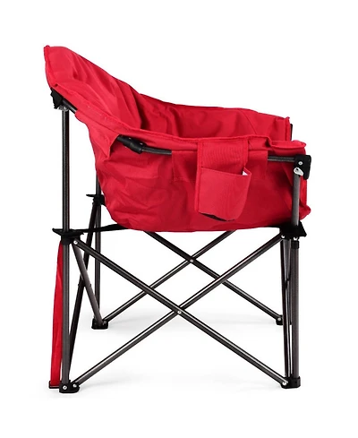 Sugift Oversized Folding Camping Moon Chair with Cup Holder and Side Storage Pocket