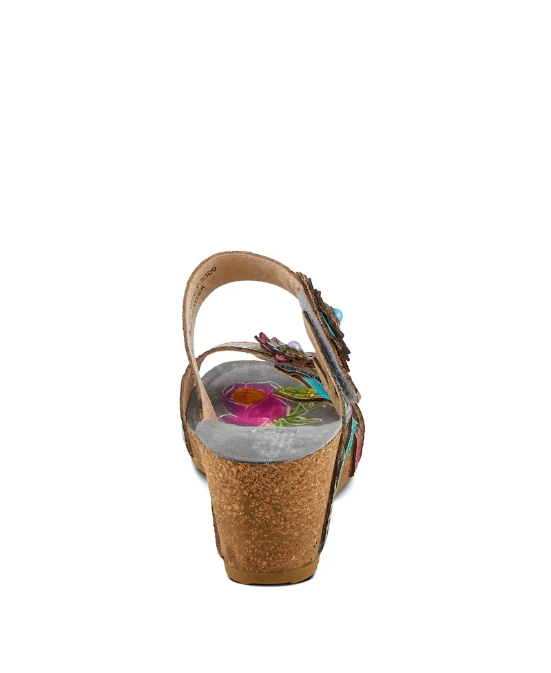 L'Artiste Women's Spring Step Moai Slide with Leather Upper