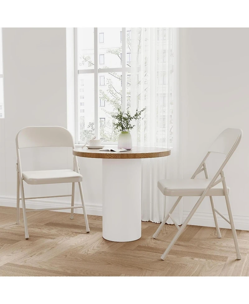 homfan Set of 2 Metal Folding Chairs – Stackable, 350 lb Weight Capacity, for Home Office Events