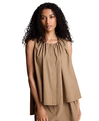 Kenneth Cole Women's High-Low Tent Poplin Top
