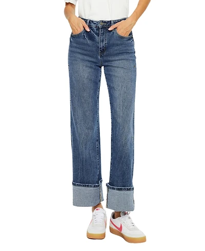 KanCan Women's Hailey High Rise 90's Flare Jeans