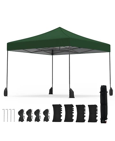 Sugift 9.5 x 9.5 ft Pop Up Canopy Tent with Adjustable Heights and Wheeled Bag