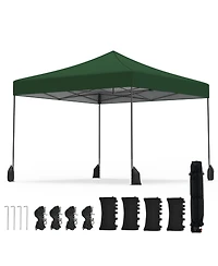 Sugift 9.5 x 9.5 ft Pop Up Canopy Tent with Adjustable Heights and Wheeled Bag