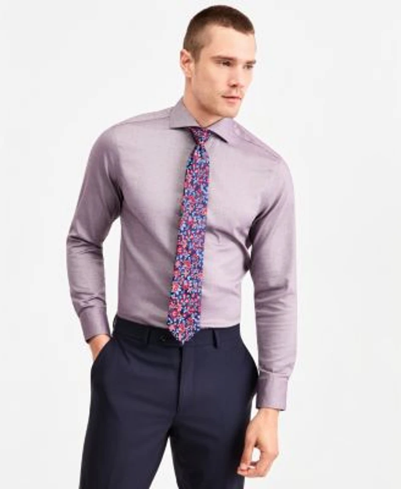 Ted By Ted Baker Mens Slim Fit Non Iron Dress Shirt Floral Classic Silk Tie