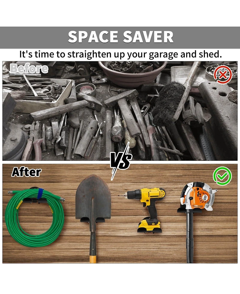 Xdovet Trimmer Rack Wall Mount Weed Eater Hanger Tool Organizer Hooks
