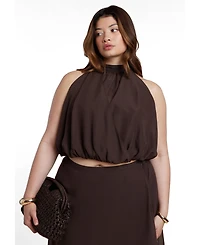 Eloquii Plus High Neck Bubble Women's Top