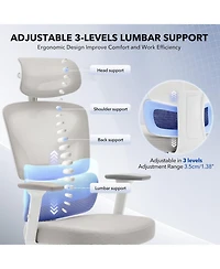 gaomon Ergonomic Office Chair, Computer Desk Chair Comfy with Adjustable Padded Headrest,Comfortable Lumbar Support and3D Armrest Gaming Chairs