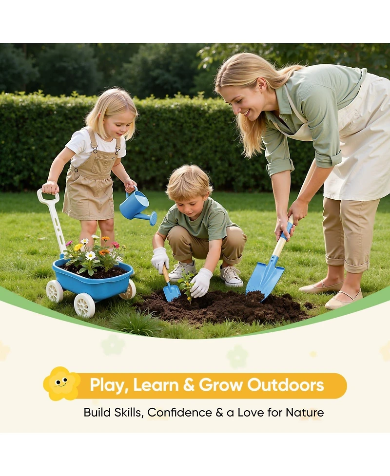 Xdovet Children's Gardening Cart Set Outdoor Educational Toy Tool Gift Box The Perfect Choice for Beach Yard Play Safe and Durable