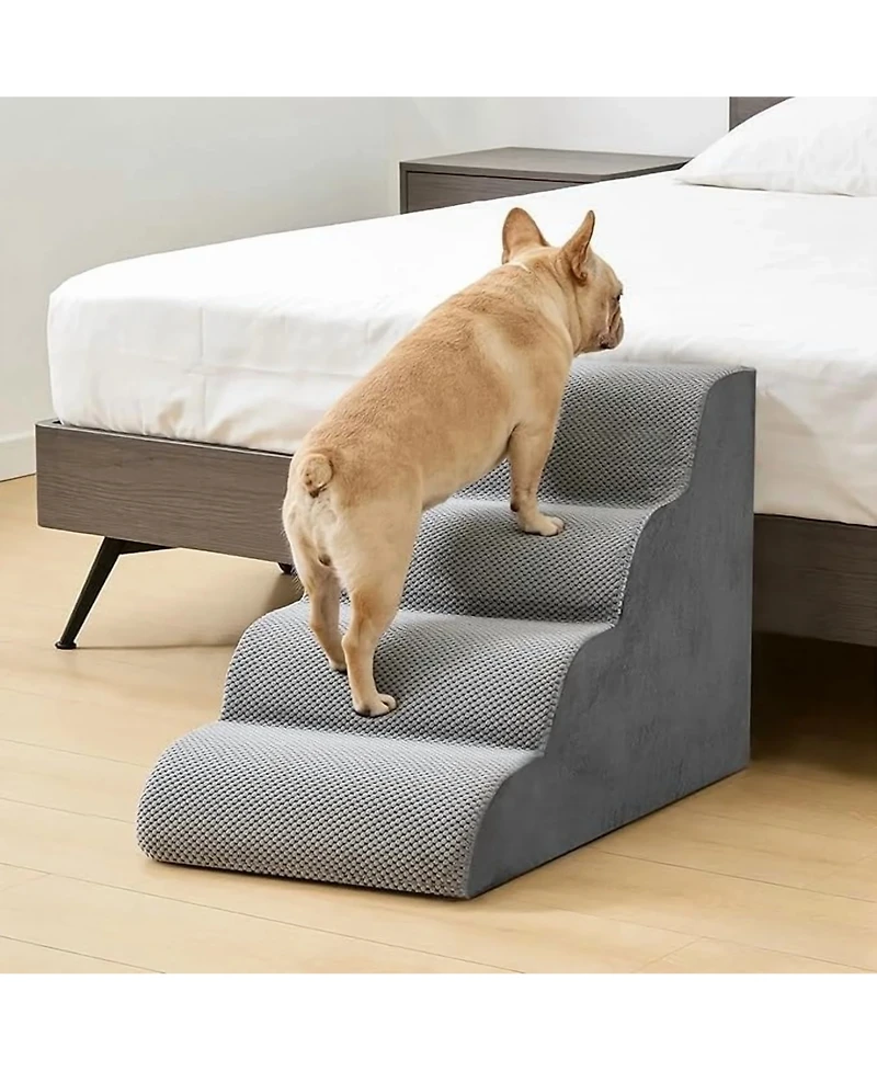 Zeny Staircase ramps designed for small dogs and cats, high-density foam curved pet steps