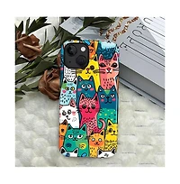 Gonez Case for iPhone 14, 2-in-1 Dual-Layer Shockproof Protection, Funny Cat Art Glossy