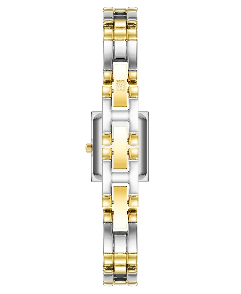 Anne Klein Women's Quartz Rectangle Two-Tone Alloy Metal Bracelet Watch 16mm x 20mm