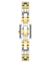 Anne Klein Women's Quartz Rectangle Two-Tone Alloy Metal Bracelet Watch 16mm x 20mm
