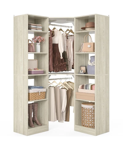 Aheaplus Corner Closet Organizer with 12 Shelves, Closets for Space