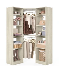 Aheaplus Corner Closet Organizer with 12 Shelves, Closets for Space