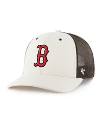 Carhartt x '47 Men's Natural/Brown Boston Red Sox Undyed Trucker Adjustable Hat