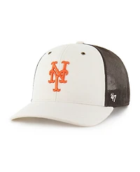 Carhartt x '47 Men's Natural/Brown New York Mets Undyed Trucker Adjustable Hat