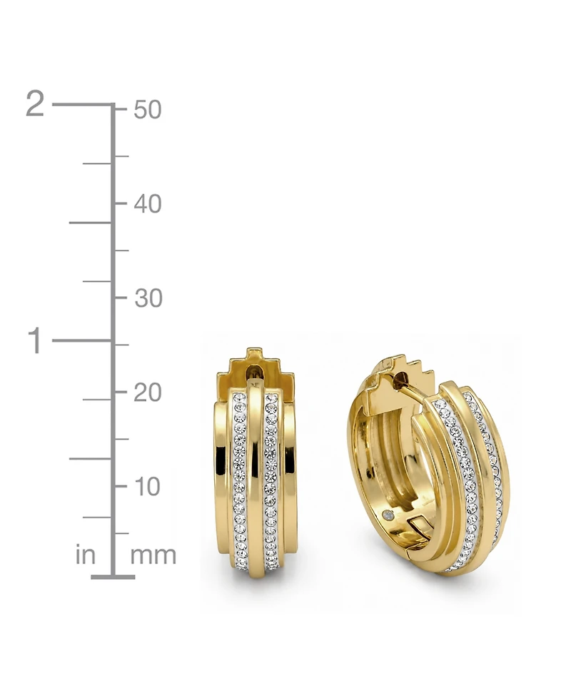 And Now This Crystal Gold-Tone Plated Hinged Hoop Earrings