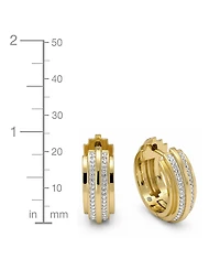 And Now This Crystal Gold-Tone Plated Hinged Hoop Earrings