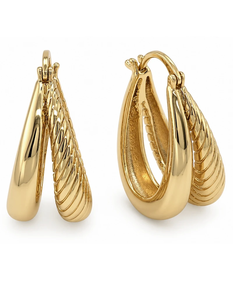 And Now This Gold-Tone Plated Split Hoop Earrings