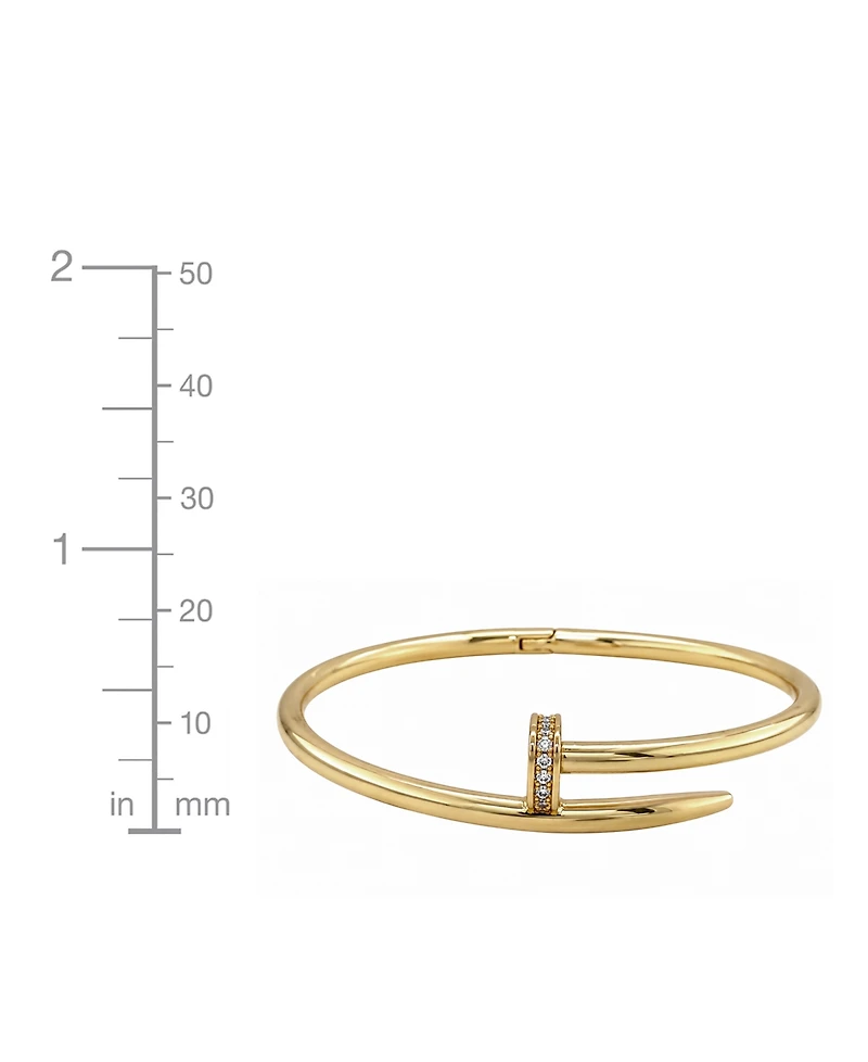 And Now This Cubic Zirconia Nail Head Coil Bangle Bracelet