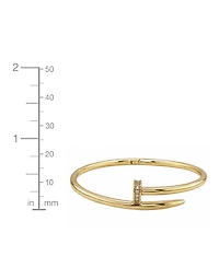 And Now This Cubic Zirconia Nail Head Coil Bangle Bracelet