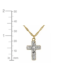 And Now This Crystal Gold-Tone Plated Composite Stone Pave Cross Pendant Necklace