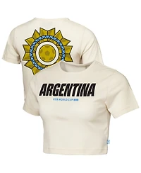 Outerstuff Women's Natural Argentina Fifa World Cup 2026 Elote Squad Cropped T-Shirt