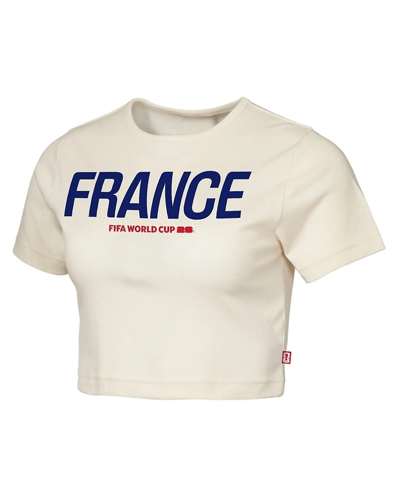 Outerstuff Women's Natural France Fifa World Cup 2026 Elote Squad Cropped T-Shirt