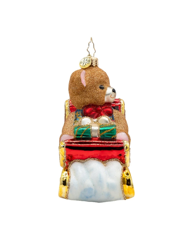 Christopher Radko 4.25" Beary Merry Sleigh Ornament