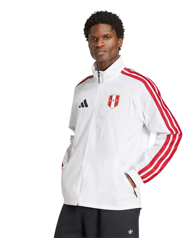 Adidas Men's White Peru National Team 2026 Home Full-Zip Game Day Anthem Jacket