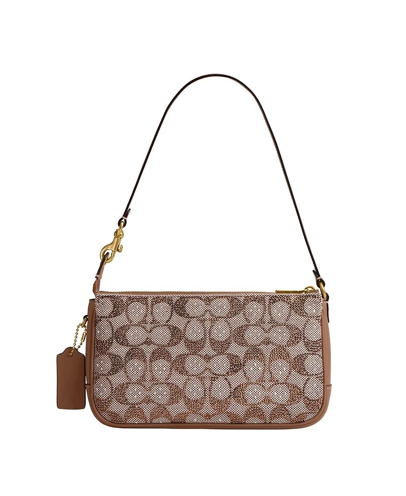Coach Plaza Crystal Signature Jacquard Small Shoulder Handbag