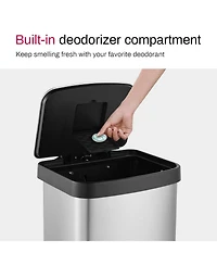 Mega Casa 14.5 Gal./55 Liter Rectangle Step-On Stainless Steel Trash Can for Kitchen