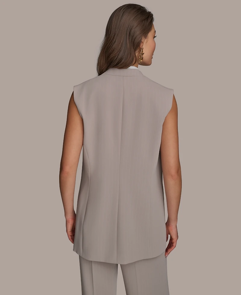 Donna Karan New York Petite V-Neck One-Button Vest