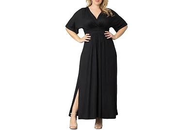 Kiyonna Women's Plus Vienna Kimono Sleeve Long Maxi Dress