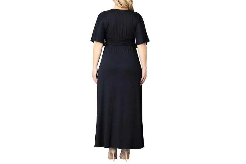 Kiyonna Women's Plus Vienna Kimono Sleeve Long Maxi Dress