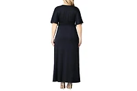 Kiyonna Women's Plus Vienna Kimono Sleeve Long Maxi Dress
