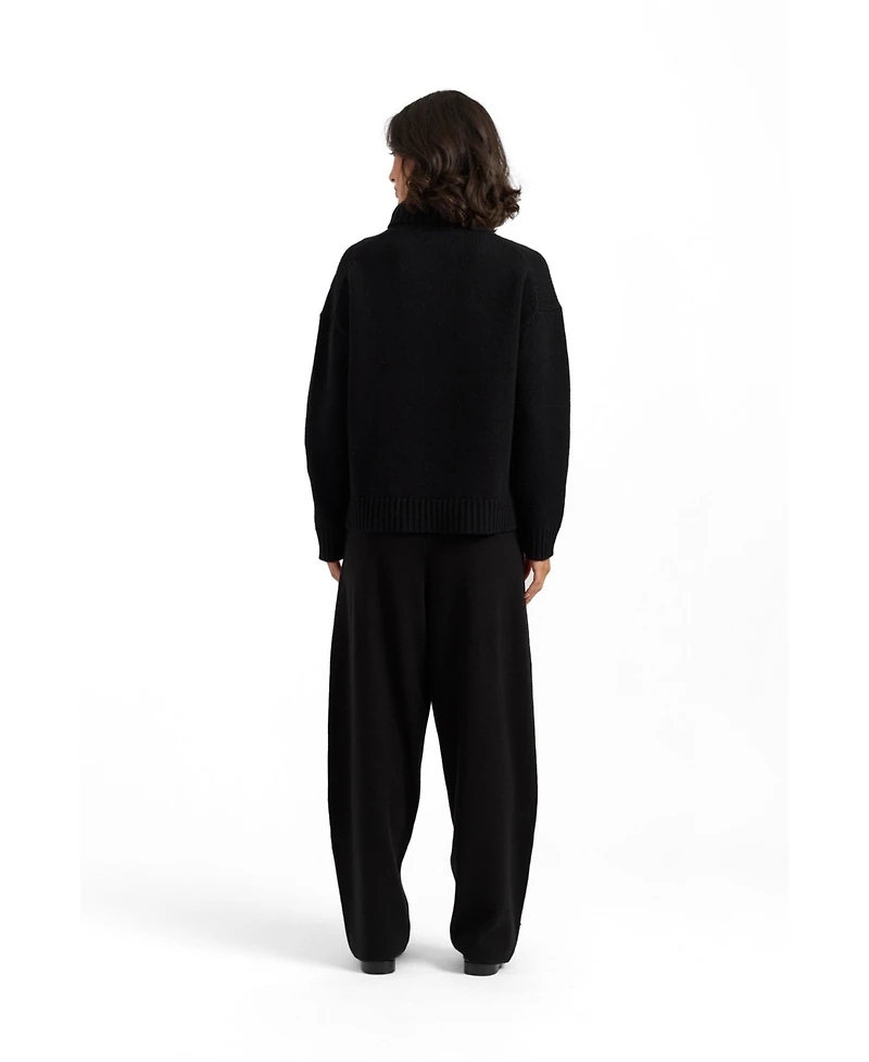 Chinti & Parker Women's Merino Heart Rollneck Sweater