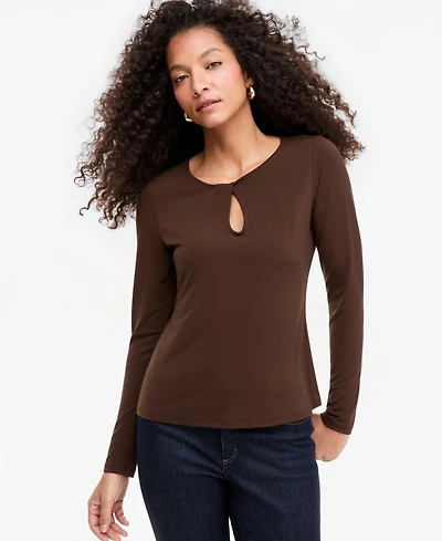 I.n.c. International Concepts Women's Long-Sleeve Keyhole Twist Top, Macy's Exclusive