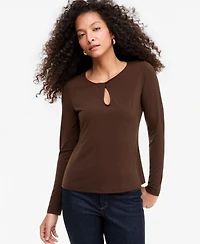 I.n.c. International Concepts Women's Long-Sleeve Keyhole Twist Top, Macy's Exclusive