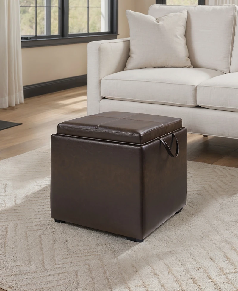 Convenience Concepts Designs4Comfort Park Avenue Single Ottoman with Stool and Reversible Tray