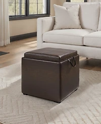 Convenience Concepts Designs4Comfort Park Avenue Single Ottoman with Stool and Reversible Tray