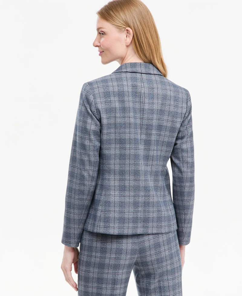 Jones New York Women's Plaid Notch Collar Jacket