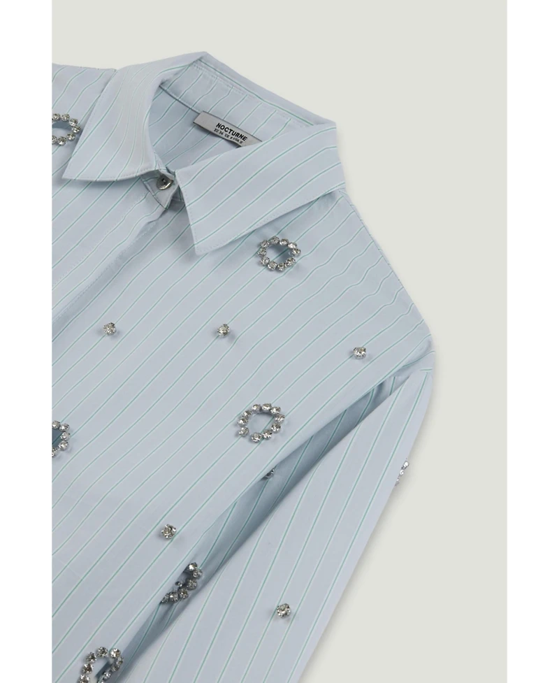 Nocturne Women's Stone Detail Crop Shirt