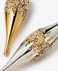 Holiday Lane Opulence Shatterproof Gold-Tone & Silver-Tone Drop Ornaments, Set of 6, Macy's Exclusive