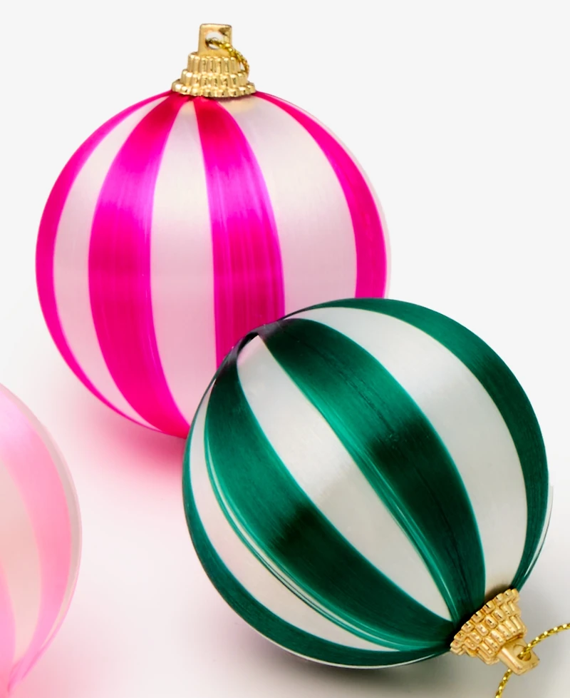 Holiday Lane Whimsy Set of 6 Satin Ball Ornaments, Macy's Exclusive