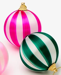 Holiday Lane Whimsy Set of 6 Satin Ball Ornaments, Macy's Exclusive