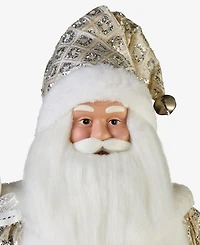 Holiday Lane Opulence Standing Santa with Staff and Snowflake, Macy's Exclusive