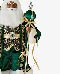 Holiday Lane Opulence African American Standing Santa with Gift Bag and Scepter, Macy's Exclusive